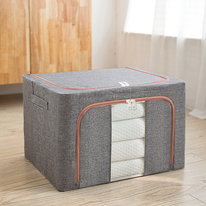 2024 Cotton Linen Factory Large Customized Logo Collapsible Foldable Fabric Storage Boxes For Clothes Toy Organizer