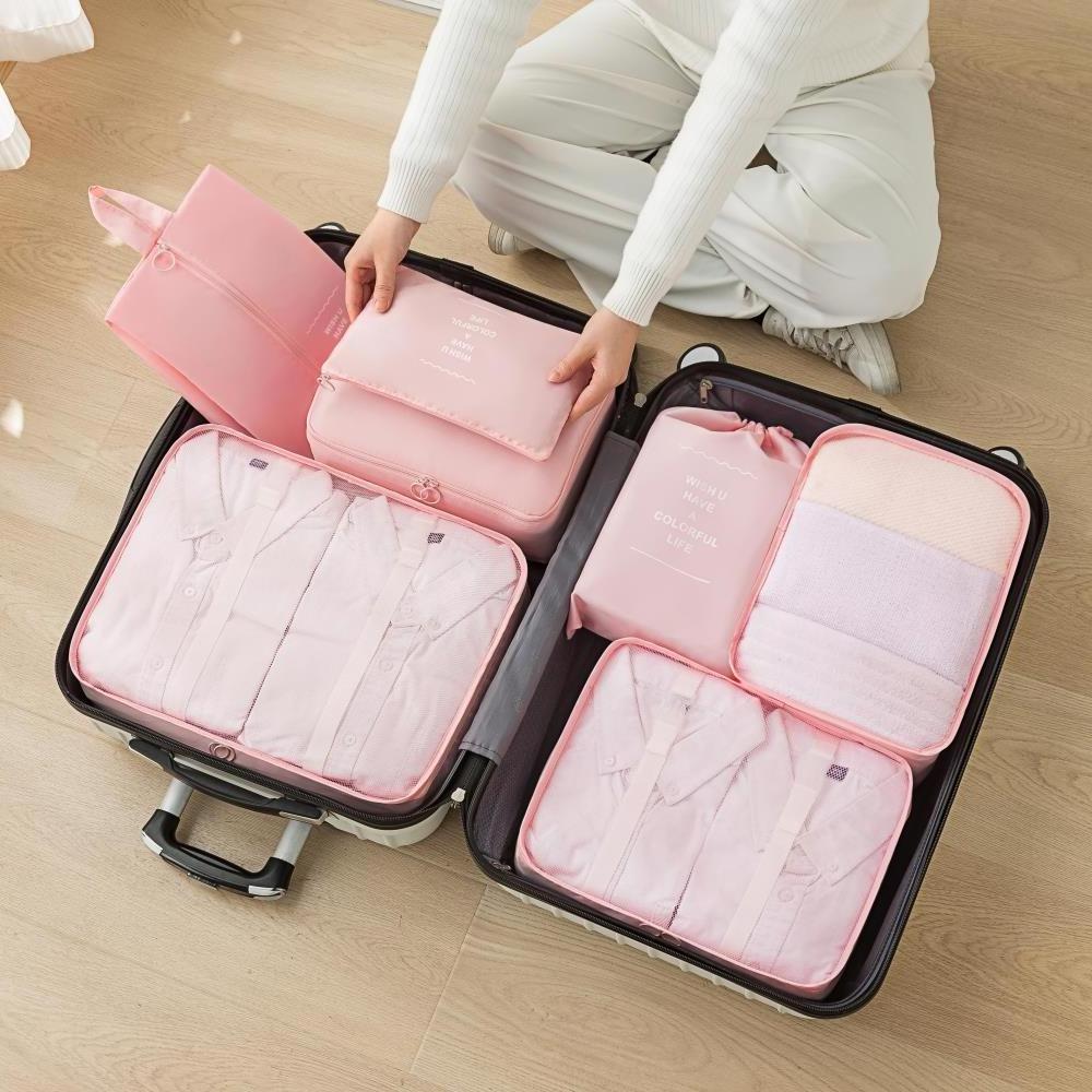 Waterproof Luggage Bag luggage Packing cubes Travel Clothes storage Bag Set 7pcs set Travel Organizer Bags