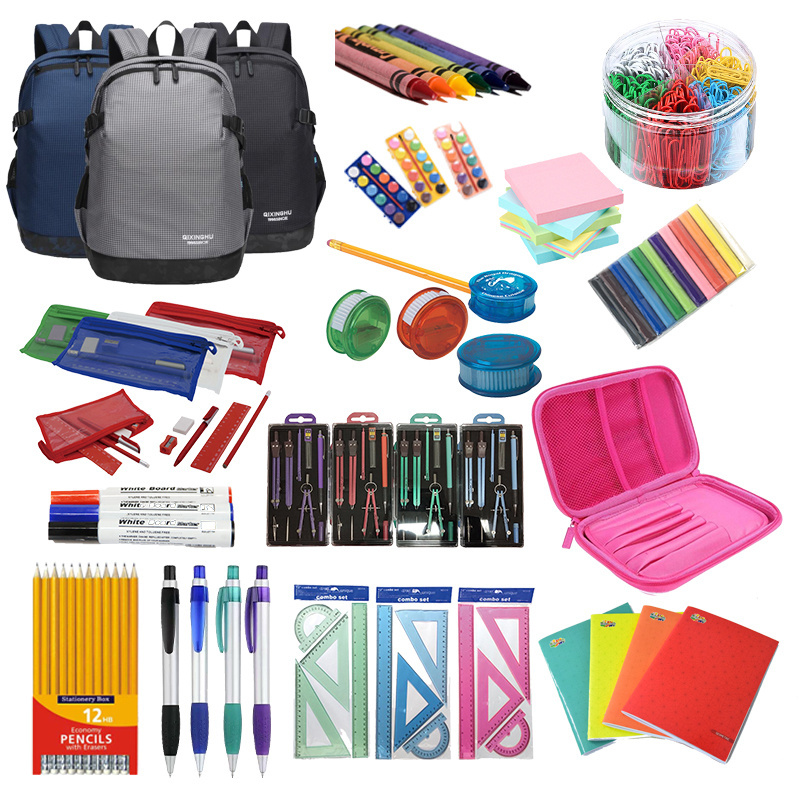 Wholesale Elementary Kids Girls Boys Stationery Gifts Items Back to School Essentials Bundle K-12 School Supplies Stationery Set