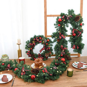 6 FT Christmas Garland Outdoor Garland with Battery Operated LED Lights Holiday Garland with Stars Flower Berry Branches