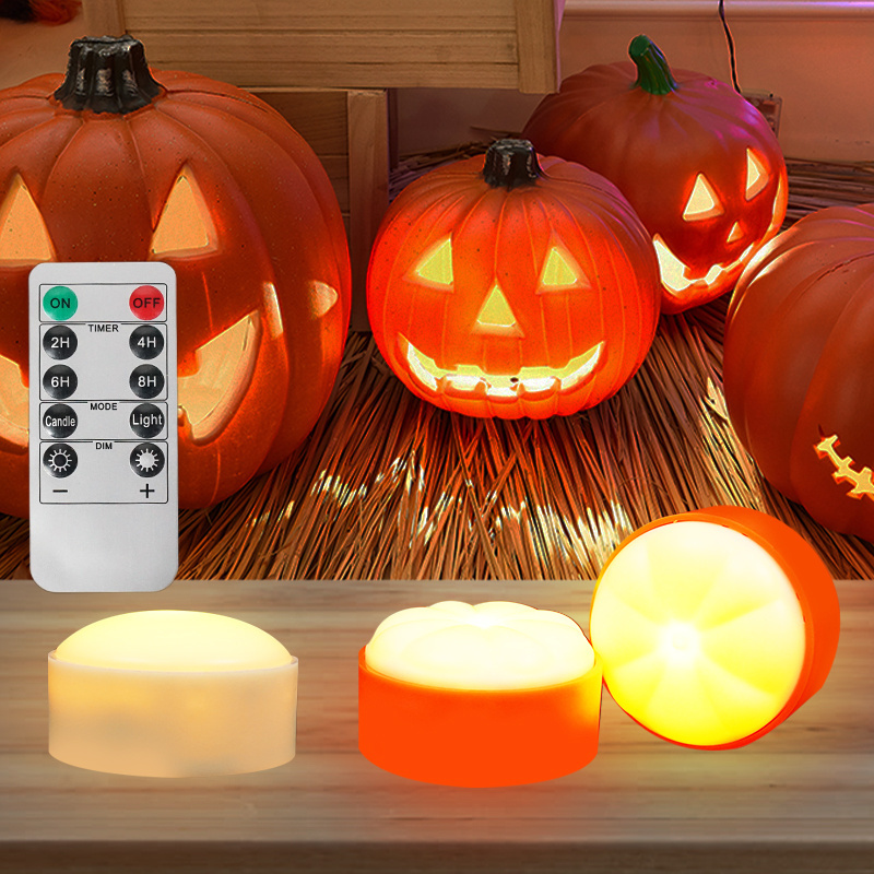 Lamp Set Pumpkin Interesting Artificial Elegant Battery Operated Light Flameless Set Led Candle For Halloween