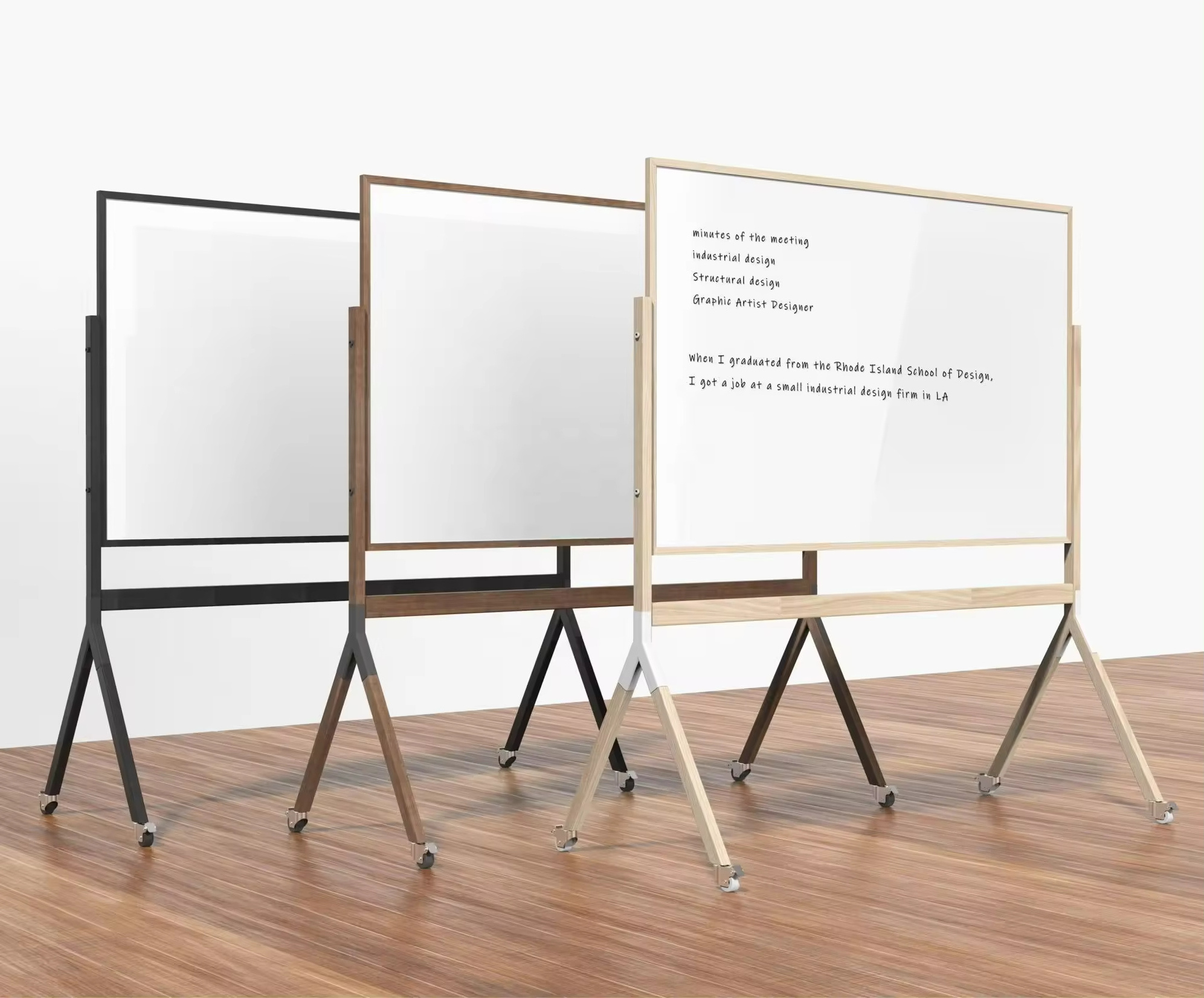 Wooden Double-sided Magnetic Whiteboard With Removable Easel  Board  Conference Room 36 * 48  Inches Dry Erase Writing Board