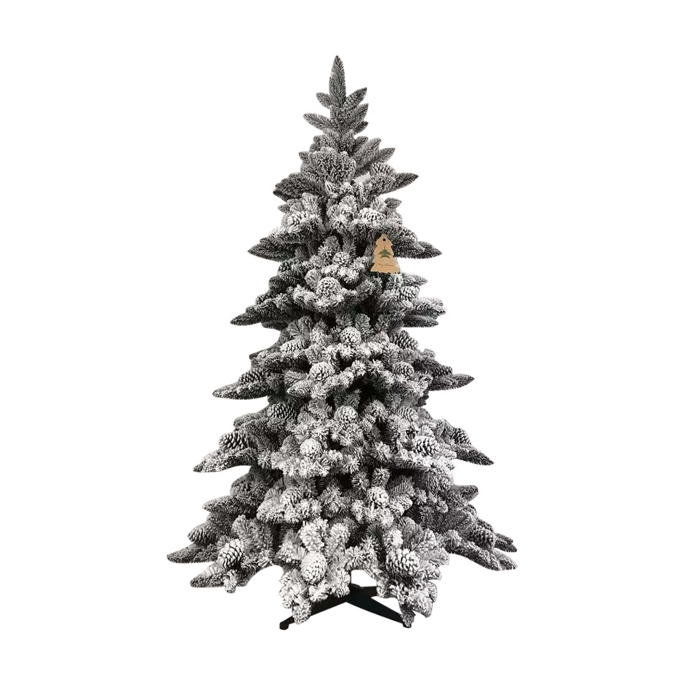 Customized Wholesale  Christmas Decoration PET Pine Needle Plastic Artificial Snow Christmas Tree With Flock Snow