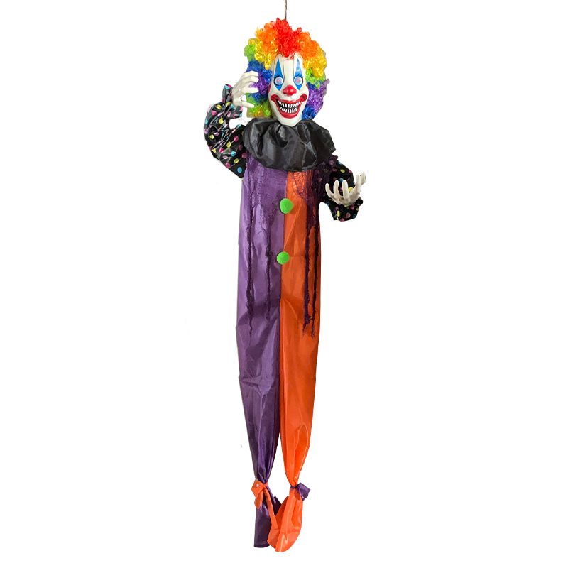 67inch Haunted House Party Crazy Funny Head Arm Moving Animated Clown Halloween Decoration