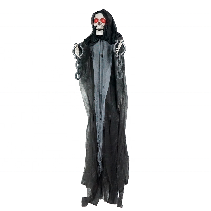 Plastic Wholesale Life Size Decorations Giant Human 6 Ft Creepy Animated Prop Chains  Pose able Head Skeleton For Halloween