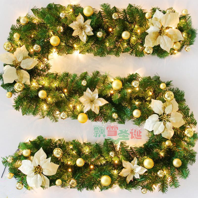 6 FT Christmas Garland Outdoor Garland with Battery Operated LED Lights Holiday Garland with Stars Flower Berry Branches