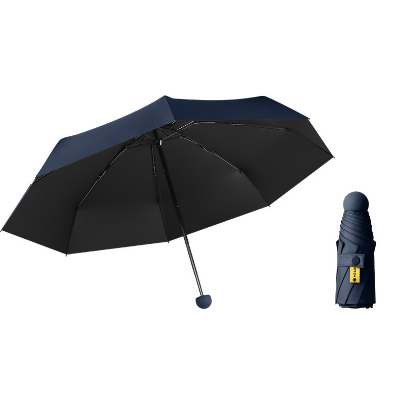 Cheap Rainy Day Waterproof Black Coating Double Canopy Girls Capsule Fold Umbrella Capsule Fold Umbrella With Logo