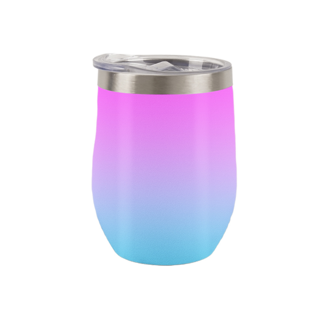 12Oz Tumbler Double Wall Stainless Steel Custom U Shape Wine Tumbler Insulated Vacuum Egg Shape Mugs Tumblr Bottle With Lids