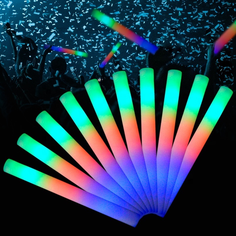 2023 Light Cheer Tube Rgb Light Party Dj Night Club Concert Christmas Glow Sticks Colorful Led Foam Stick