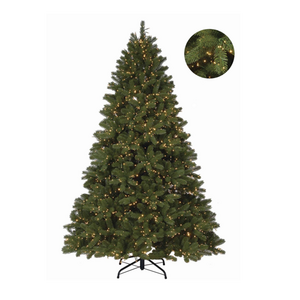 Xmas Holiday Decoration 210-240cm Luxury Pre-Lit Hinged Artificial Christmas Tree Colorful Tree