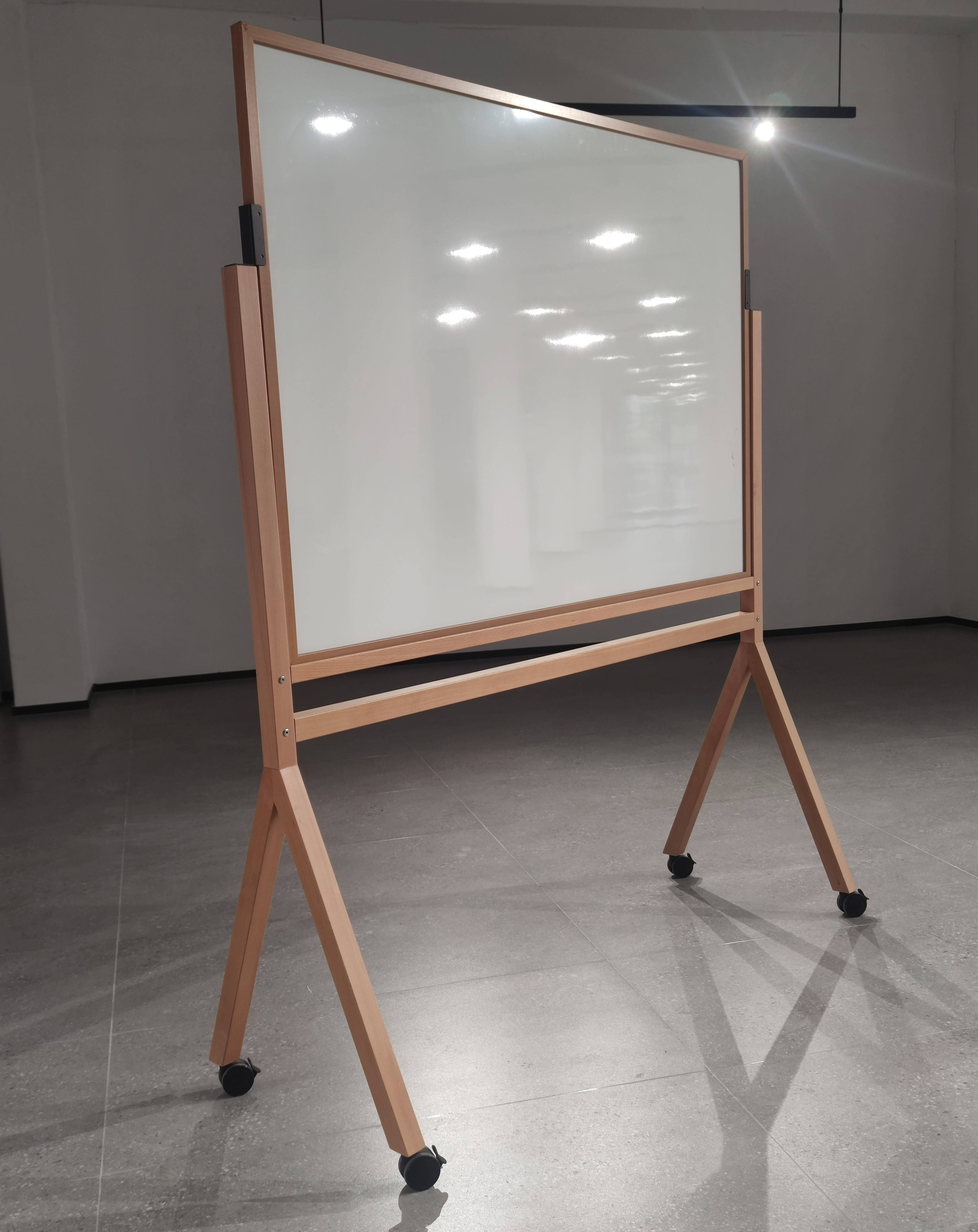 Wooden Double-sided Magnetic Whiteboard With Removable Easel  Board  Conference Room 36 * 48  Inches Dry Erase Writing Board