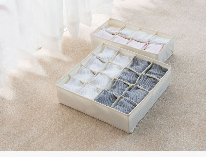 3Pcs Custom Foldable Women Socks Separated Organizer Box Underwear Storage