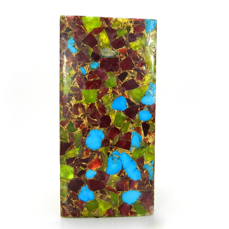 Natural Mohave Garnet Peridot Turquoise Gemstone Rough Slab Handcrafted Loose Gemstone