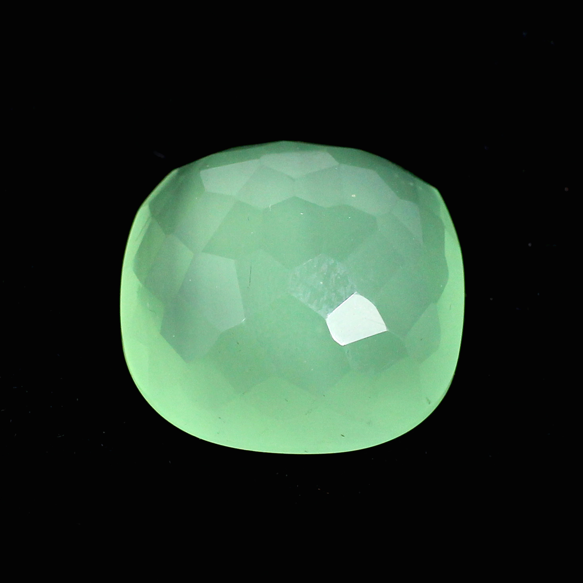 Natural Apple Green Chalcedony 22x22m Cushion Football Cut 34.40 Carat Loose Gemstone For Making Beads Bracelet Necklace IG21025