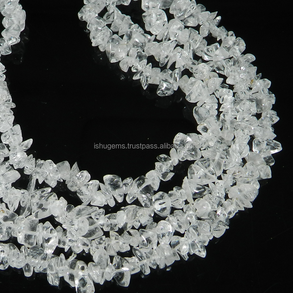 Raw Gemstone Crystal Quartz 36 inch Length Chips Strand Beads 210.15 cts