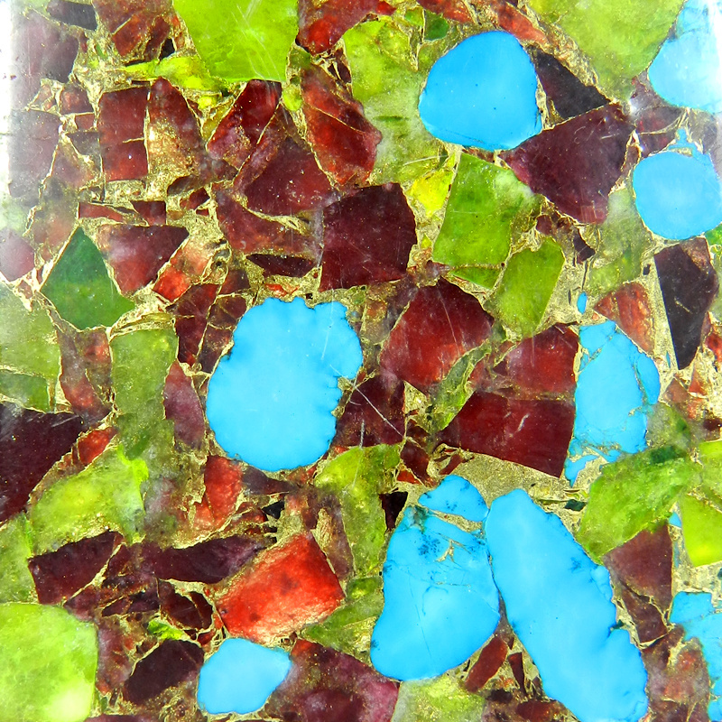 Natural Mohave Garnet Peridot Turquoise Gemstone Rough Slab Handcrafted Loose Gemstone