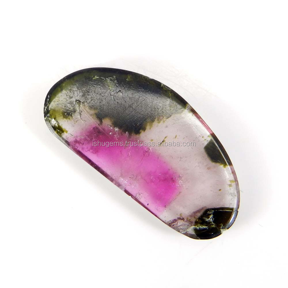 Watermelon Tourmaline 11.55 cts 24x14mm Fancy Cabochon making for jewelry IG11213