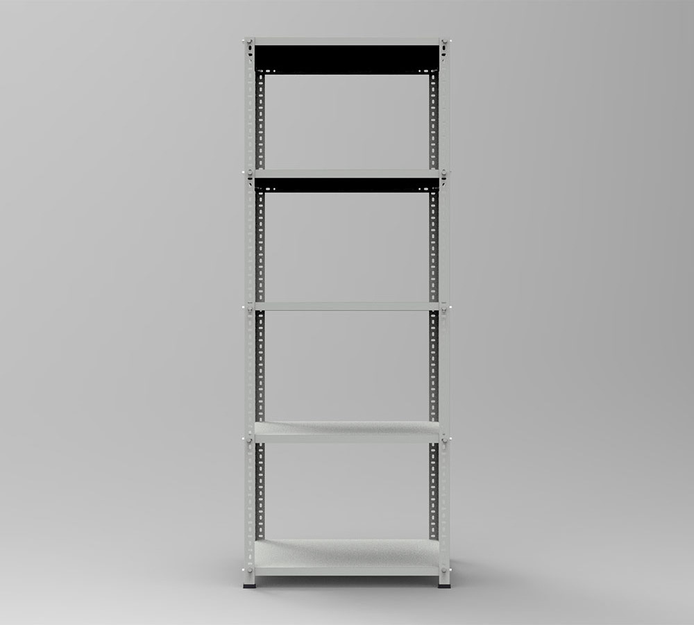 Warehouse Store Home Garage Stacking Boltless Metal Shelves 5 Tier Tiered Sheet Metal Storage Racks Rack H2000xW750xD590 mm