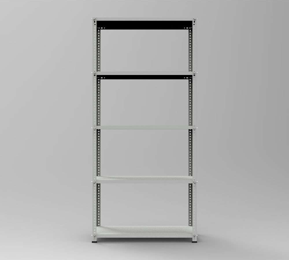 Warehouse Store Home Garage Stacking Boltless Metal Shelves 5 Tier Tiered Sheet Metal Storage Racks Rack H2000xW930xD430 mm