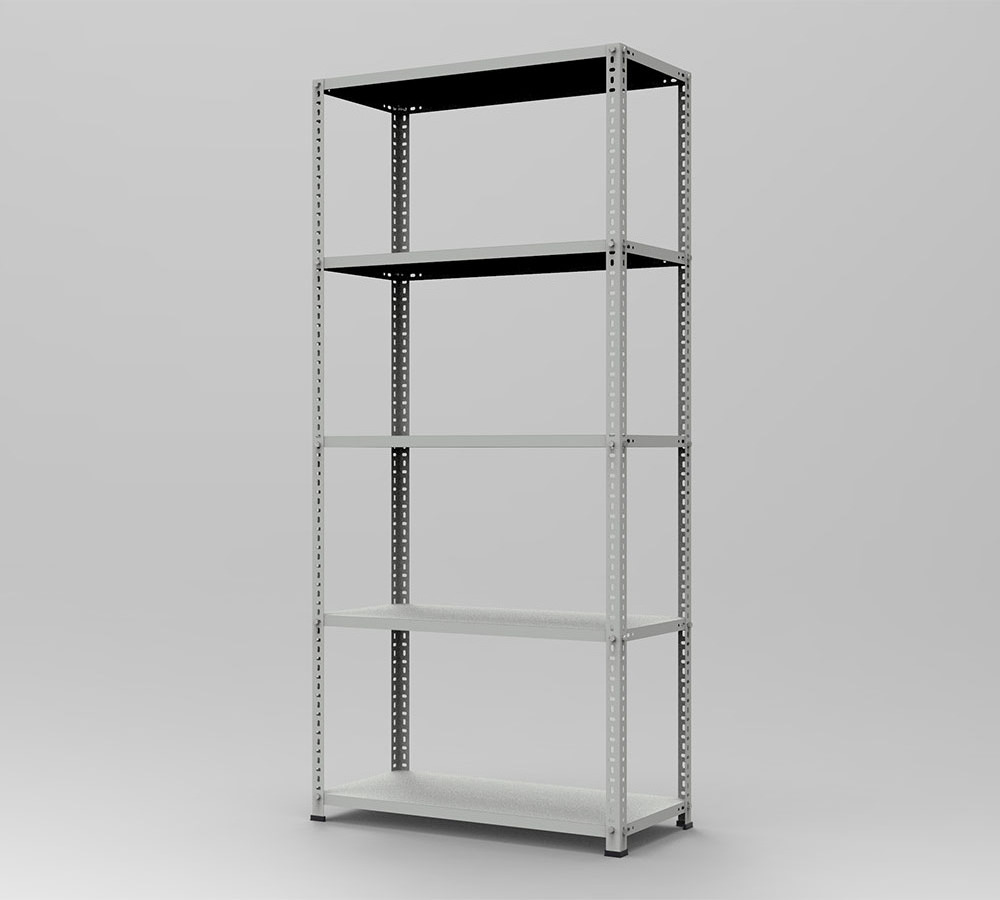 Warehouse Store Home Garage Stacking Boltless Metal Shelves 5 Tier Tiered Sheet Metal Storage Racks Rack H2000xW930xD430 mm