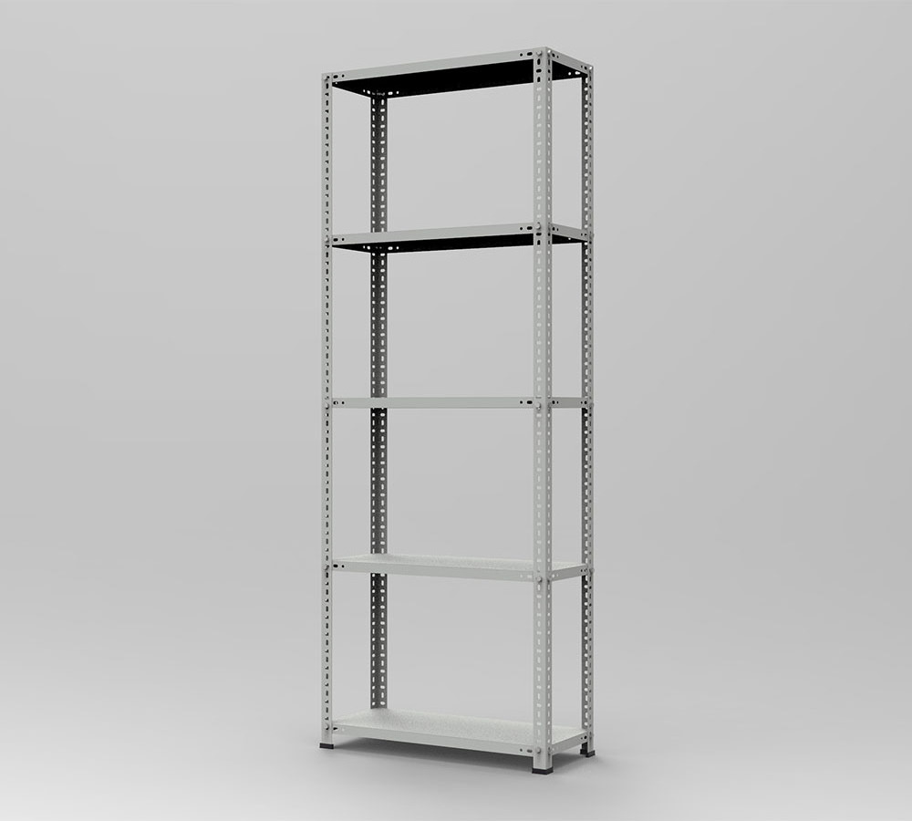 Warehouse Store Home Garage Stacking Boltless Metal Shelves 5 Tier Tiered Sheet Metal Storage Racks Rack H2000xW750xD310 mm