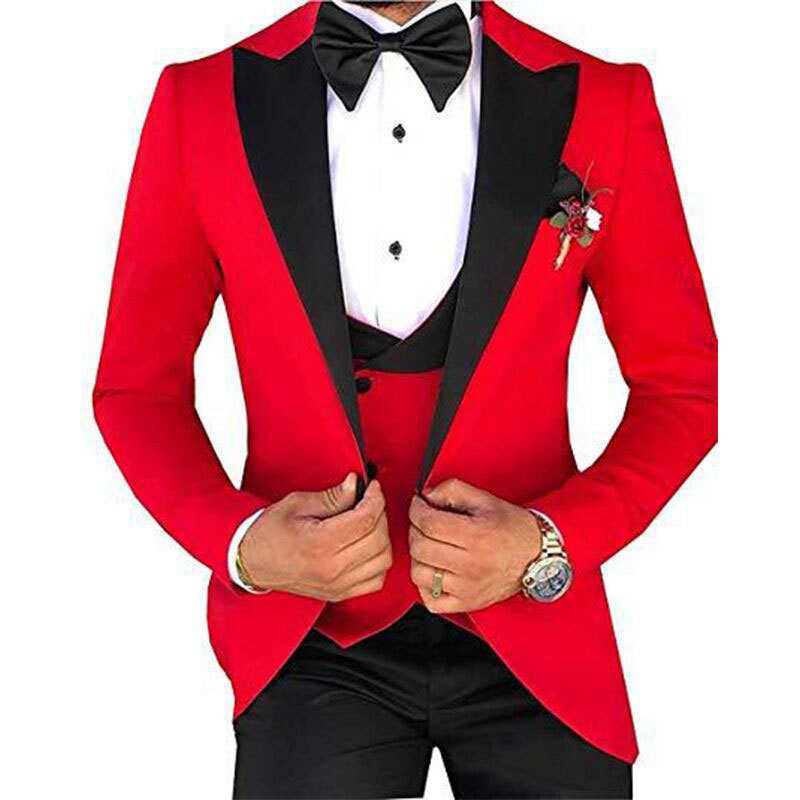 Wholesale 3 Pieces Blazer Vest Pants Set Slim Single Breasted Fit Party Prom Tuxedo Men'S Casual Daily Suits Men's Wedding Suit