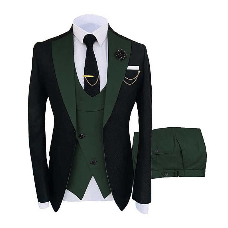 2022 Hot Sale Slim Fit Men's Business Suit 3 Pieces Wedding Prom Men's Suits 3 Pieces Blazer Vest Pants Set