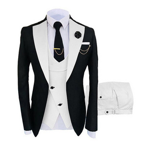 2022 Hot Sale Slim Fit Men's Business Suit 3 Pieces Wedding Prom Men's Suits 3 Pieces Blazer Vest Pants Set