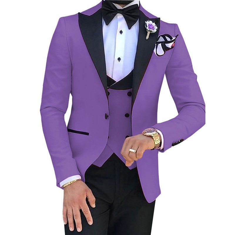 Wholesale 3 Pieces Blazer Vest Pants Set Slim Single Breasted Fit Party Prom Tuxedo Men'S Casual Daily Suits Men's Wedding Suit