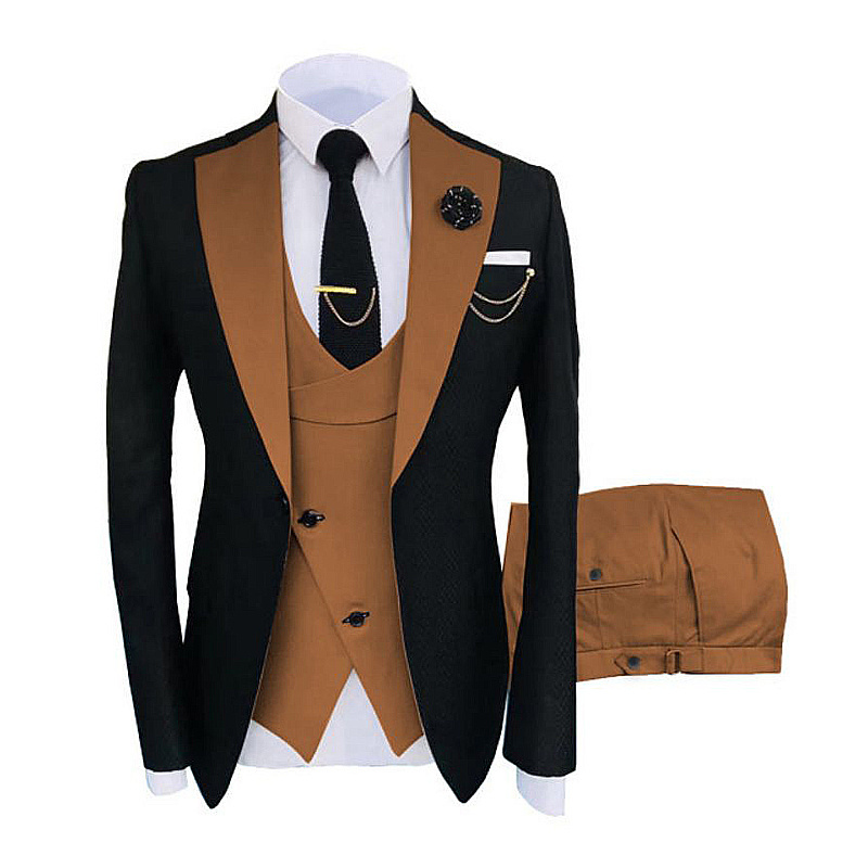 2022 Hot Sale Slim Fit Men's Business Suit 3 Pieces Wedding Prom Men's Suits 3 Pieces Blazer Vest Pants Set