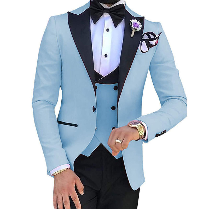 Wholesale 3 Pieces Blazer Vest Pants Set Slim Single Breasted Fit Party Prom Tuxedo Men'S Casual Daily Suits Men's Wedding Suit