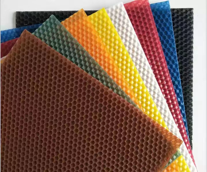 Hot Sell Wholesale Customized DIY Candle Honeycomb Organic Beeswax Comb Foundation Sheets Colorful for Candle Making