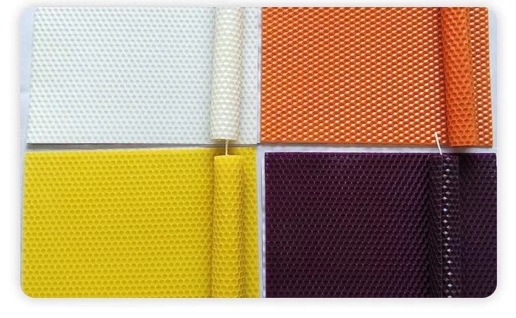 Hot Sell Wholesale Customized DIY Candle Honeycomb Organic Beeswax Comb Foundation Sheets Colorful for Candle Making