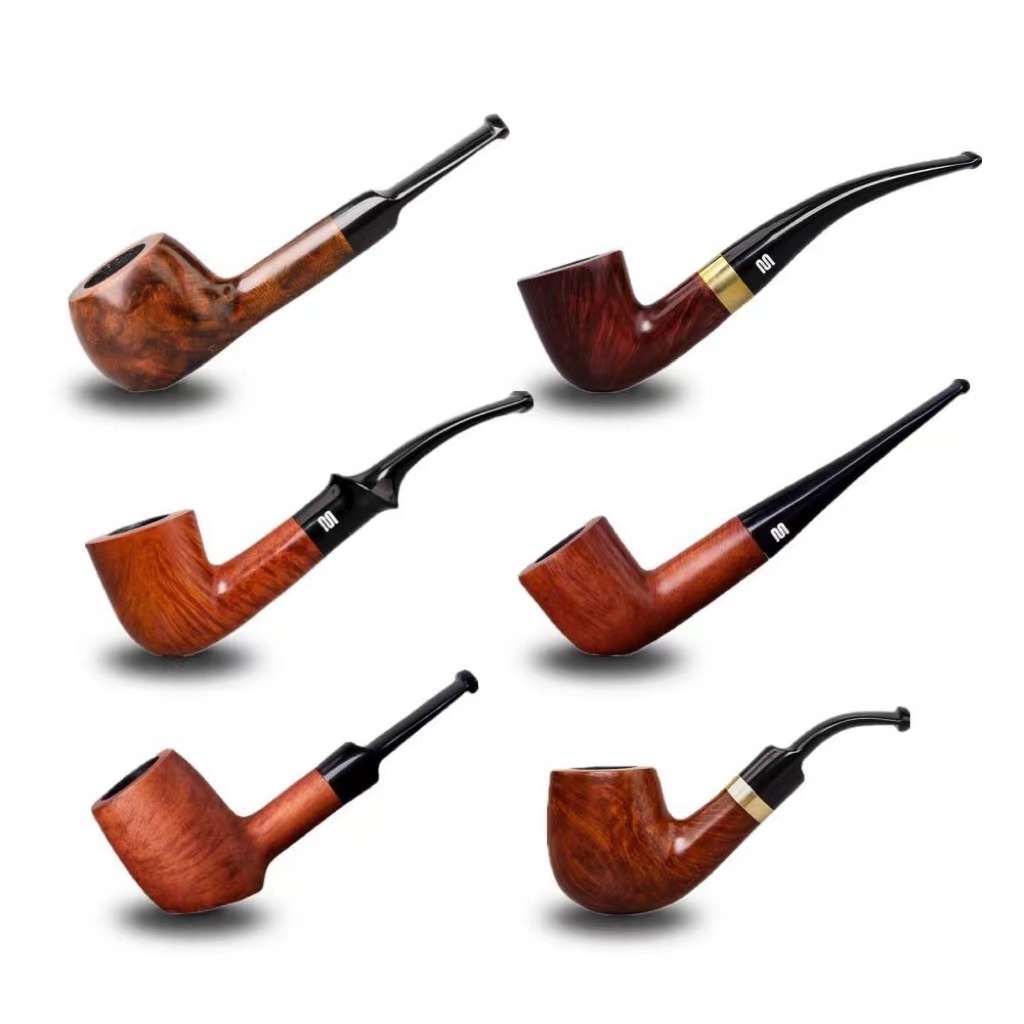 Classic Bruyere Wood Pipe Chimney Filter Long Smoking Pipes Tobacco Pipe Cigar Gifts Narguile Gift Grinder Smoke Mouthpiece