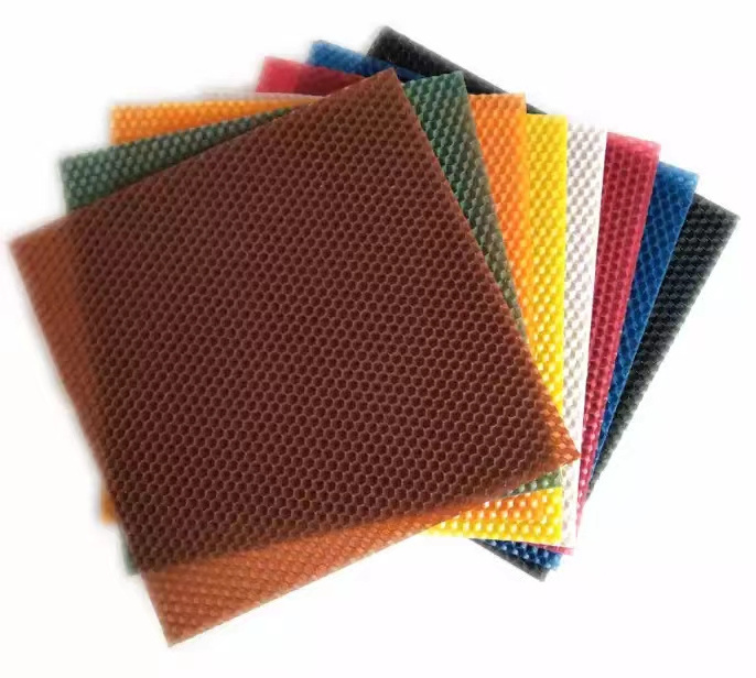 Hot Sell Wholesale Customized DIY Candle Honeycomb Organic Beeswax Comb Foundation Sheets Colorful for Candle Making