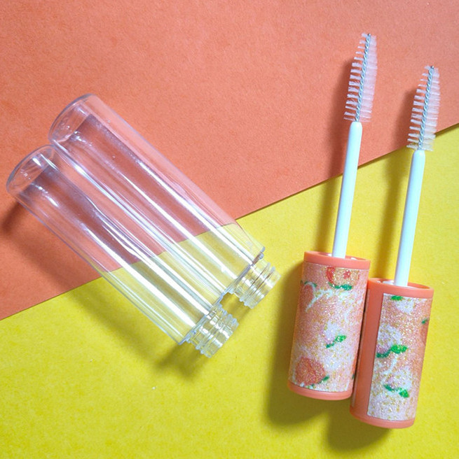 Custom 2023 empty luxury pink bling glitter mascara container tube cosmetic packaging clear bottle with brush wands