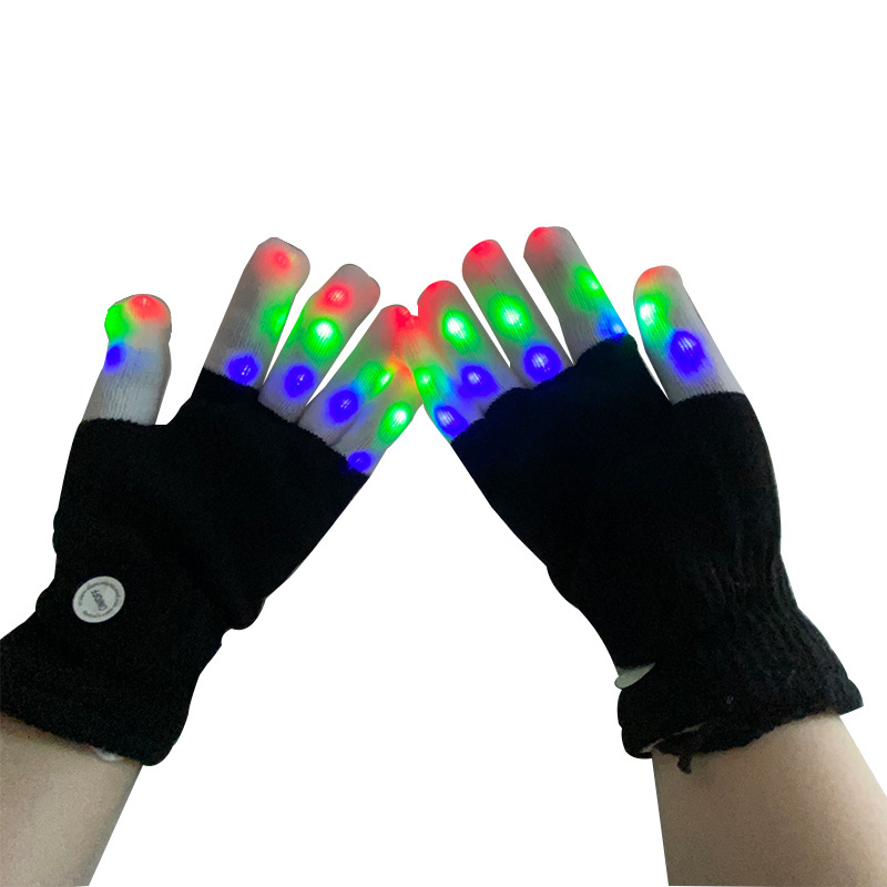 Custom finger light up mitten party laser rgb flashing light led gloves