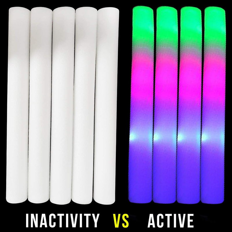 Promotional RGB Foam Multi Color Flashing Baton Light Glow LED Foam Stick