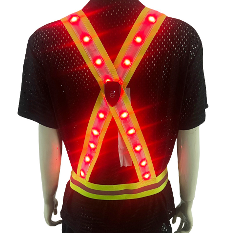 High Visibility Safety Running Gear LED Reflective Running Vest For Outdoor Sports