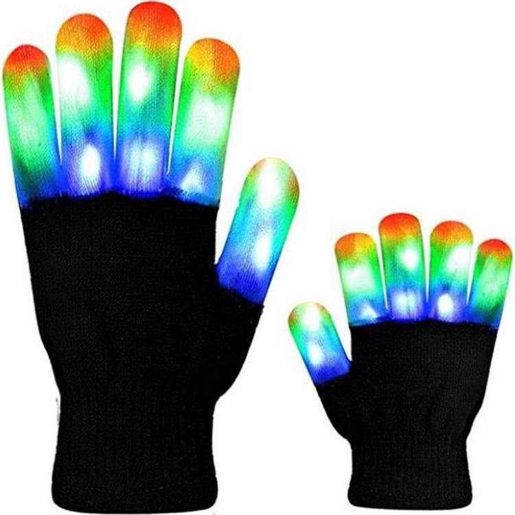 Custom finger light up mitten party laser rgb flashing light led gloves