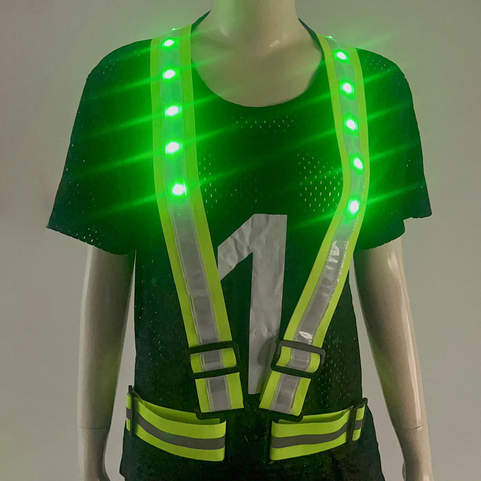 High Visibility Safety Running Gear LED Reflective Running Vest For Outdoor Sports