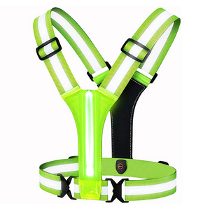 High Visibility USB Rechargeable LED Light Up Vest LED Reflective Vest Running Gear For Walkers