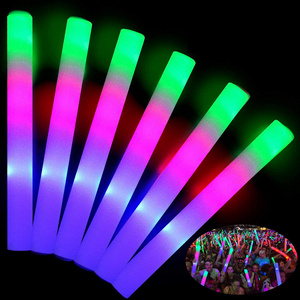 Promotional RGB Foam Multi Color Flashing Baton Light Glow LED Foam Stick