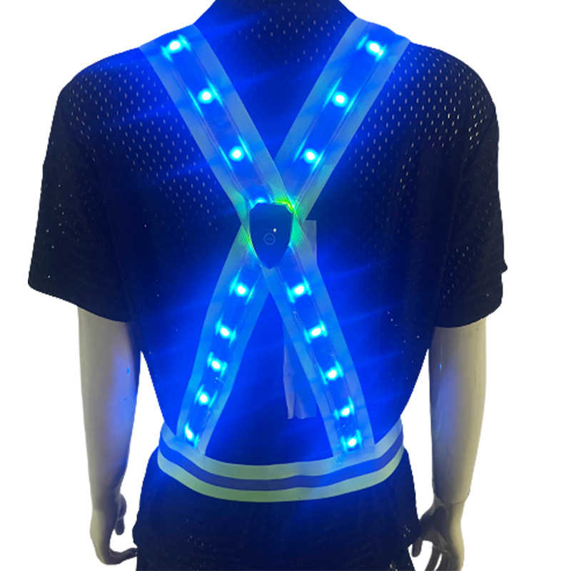 High Visibility Safety Running Gear LED Reflective Running Vest For Outdoor Sports