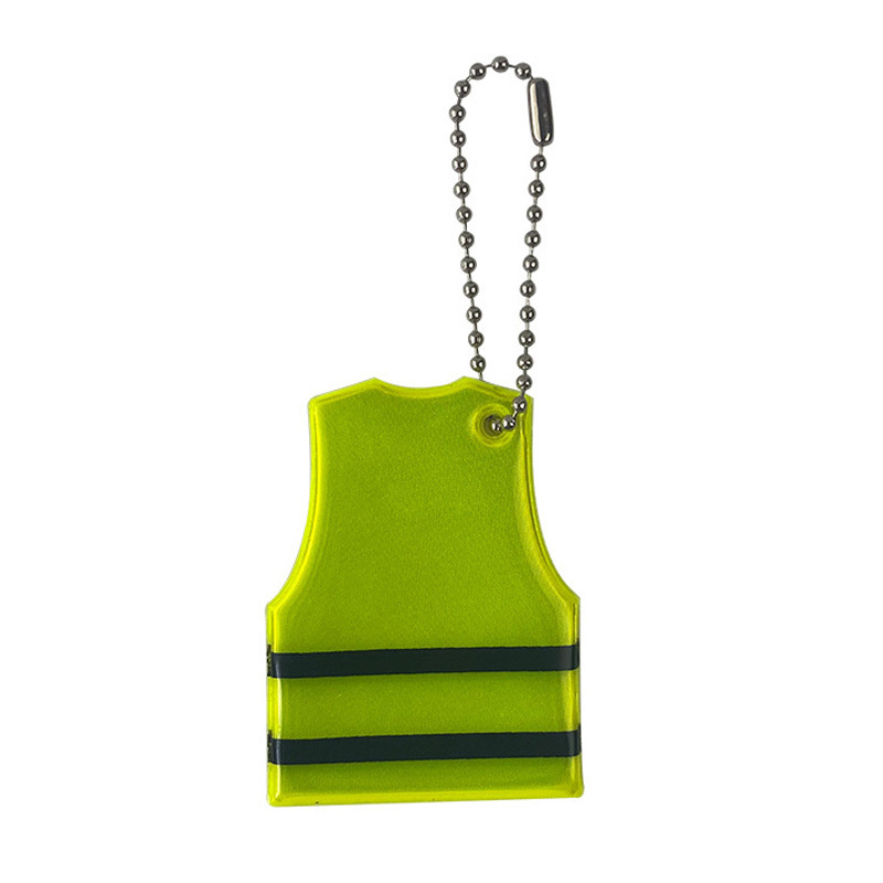 Wholesale Custom Design Eco-friendly Reflector PVC Badge Reflective Hanger Safety Vest Keychain