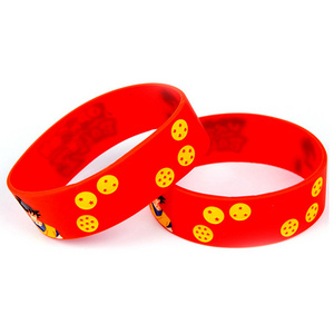 Wholesale Custom Printed Cartoon Personalized Silicone Bracelets Anime DBZ One Piece Rubber Wristbands for Souvenir