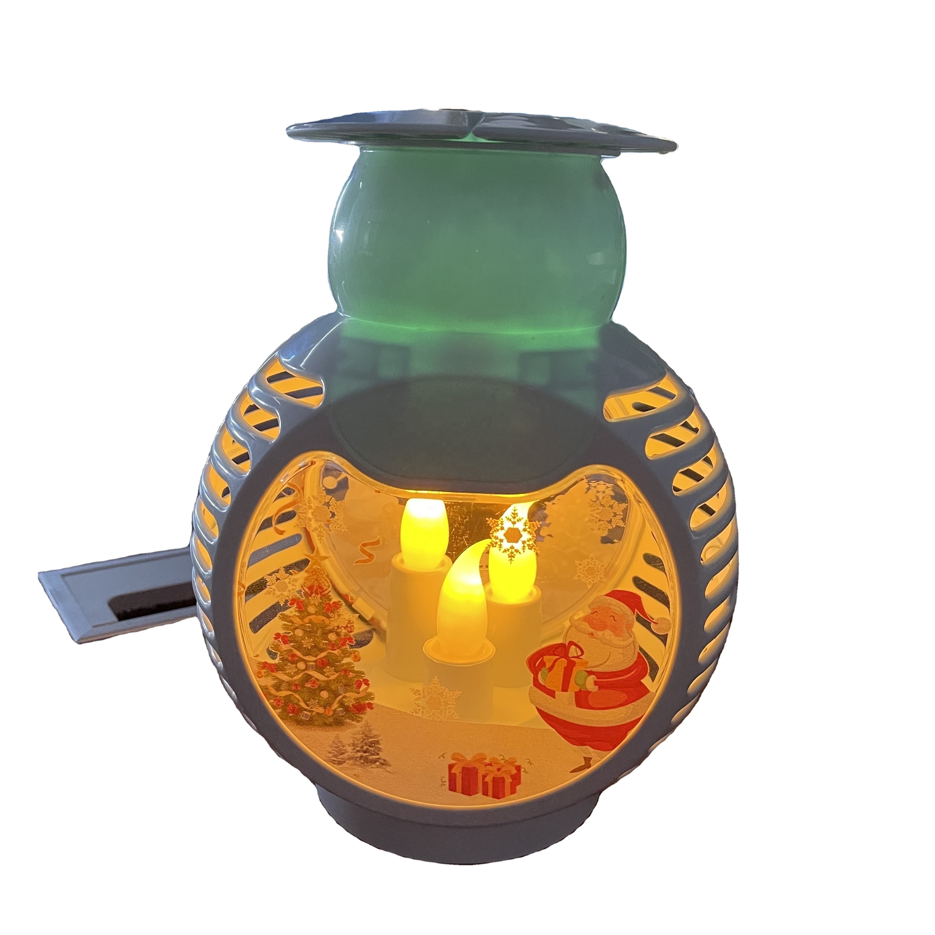 Factory Outlet Festival Projector with Santa Claus pumpkin human skeleton for  Christmas  Halloween Holiday  candle light