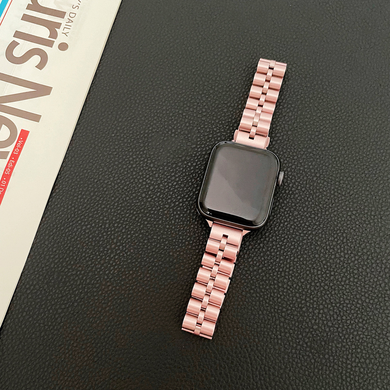 2022 Luxury Stainless Steel Watch Band for Apple Watch7 6 5 4 3 2 se  three Link Bracelet Metal Wrist Watch strap