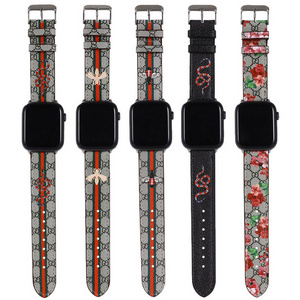 For apple watch printed leather strap replacement wristband printing PU leather watch band