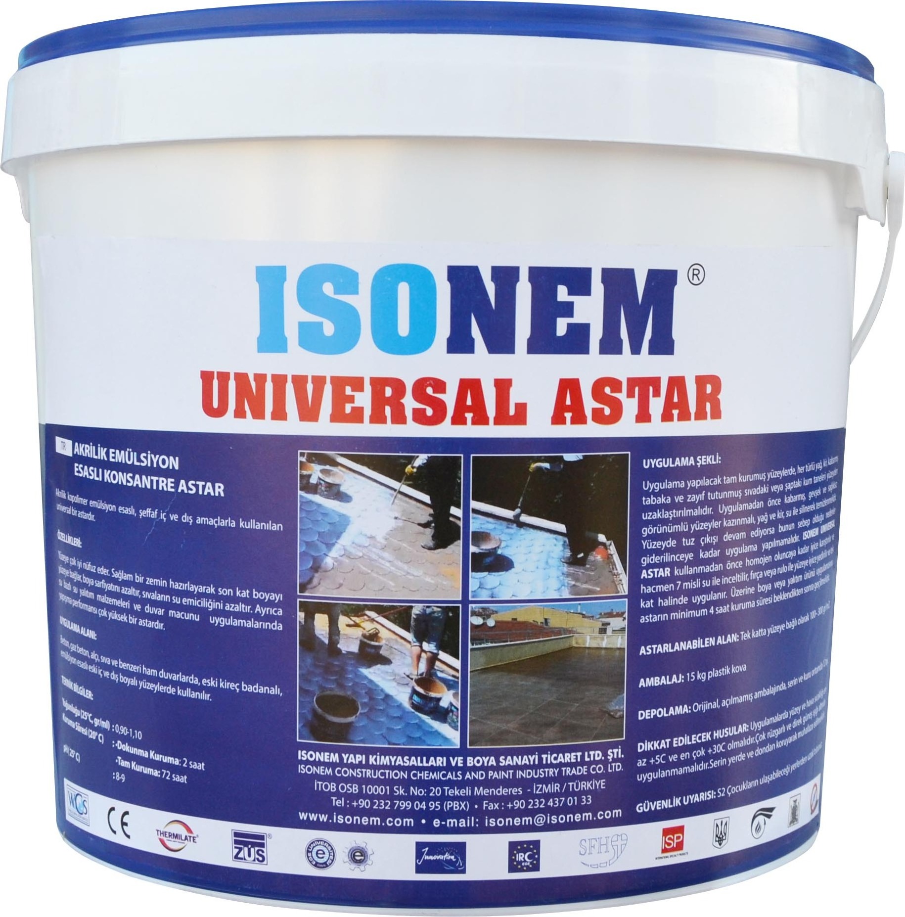 ISONEM UNIVERSAL BUILDING PAINT PRIMER, CONCENTRATED ACRYLIC EMULSION BASED FOR WALLS, FLOORS, ROOFS